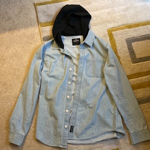 Large Hollister hooded shirt